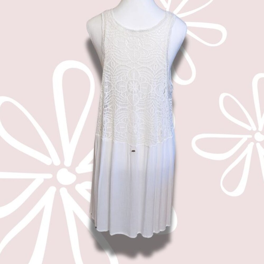 O'NEILL Swim Coverup Sheer White Tank Dress Size L - Large - Picture 2 of 7